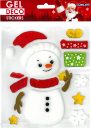dekorace okenní GelDeco 310505 Snowman With Gift