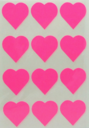 a samol.STC-302 srdce fluo růžové 31 x 31 60ks - 5 aršíků
