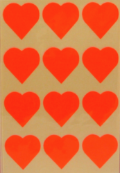 a samol.STC-301 srdce fluo oranžové 31 x 31 60ks - 5 aršíků