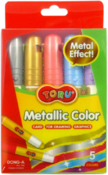barvy tuhé TORU Metallic  5ks - Tuhé metalické temperové barvy TORU